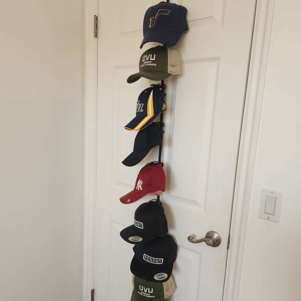 hat holder with hats