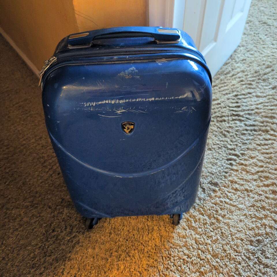 blue suitcase