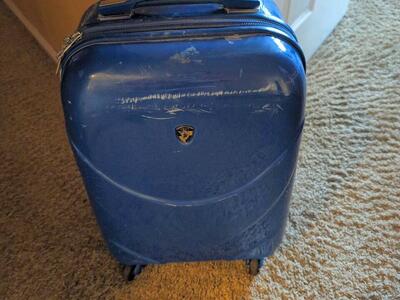 blue suitcase