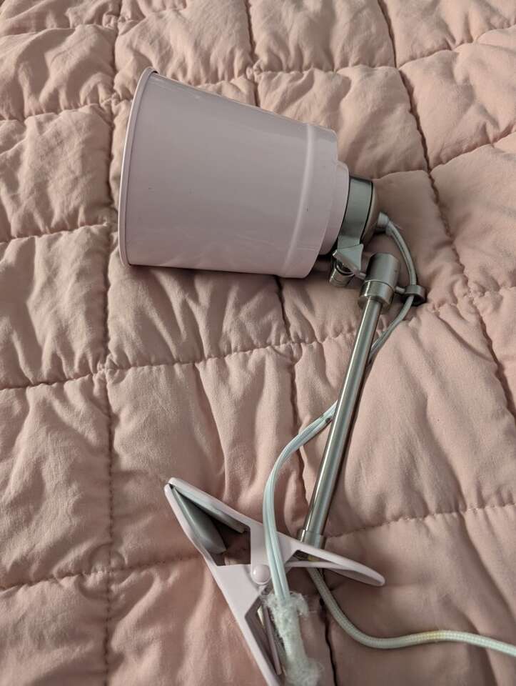 pottery Barn pink lamp