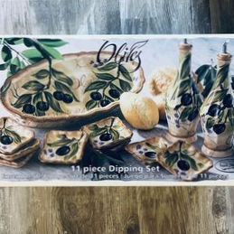 Tabletops Unlimited Olives Beautiful Hand Painted 11 pieces Collection Set