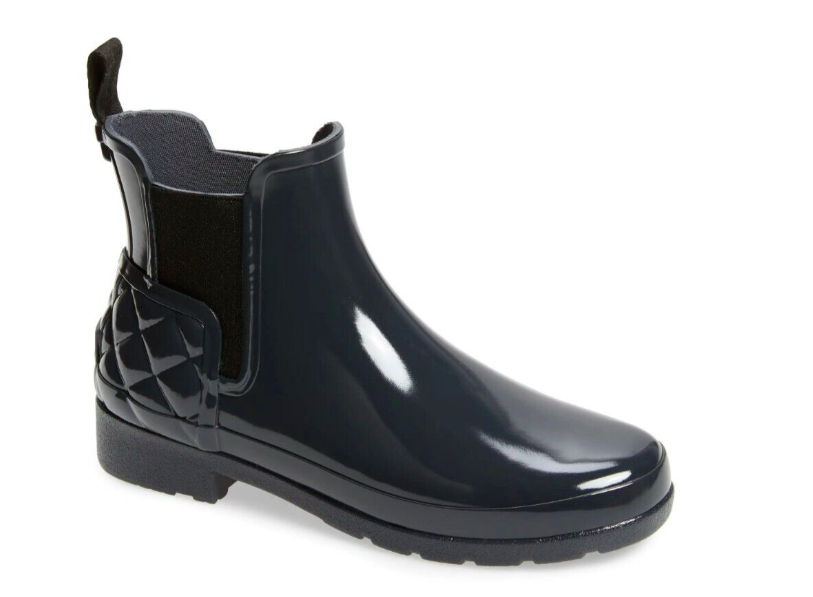 Brand New in Box Womens Hunter Quilted Refined Gloss Boots - Slate Size 8