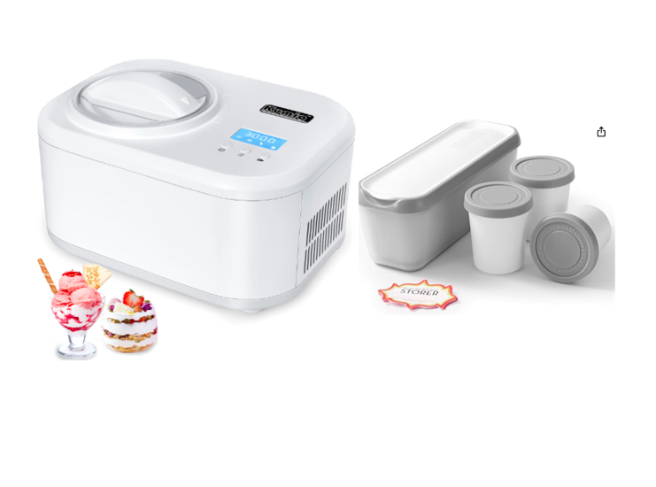 New in Box Kumio Ice Cream Maker & Containers