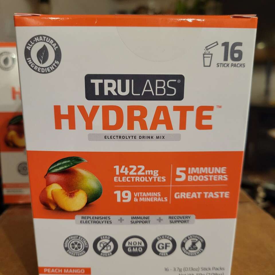 trulabs hydrate electrolyte drink peach mango 16ct