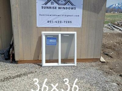 36 wide x 36 high double pane vinyl window