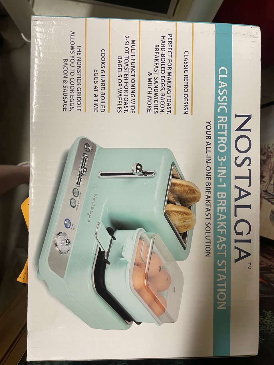 Nostalgia Brand Classic Retro Style 3 in 1 Breakfast Station - NIB