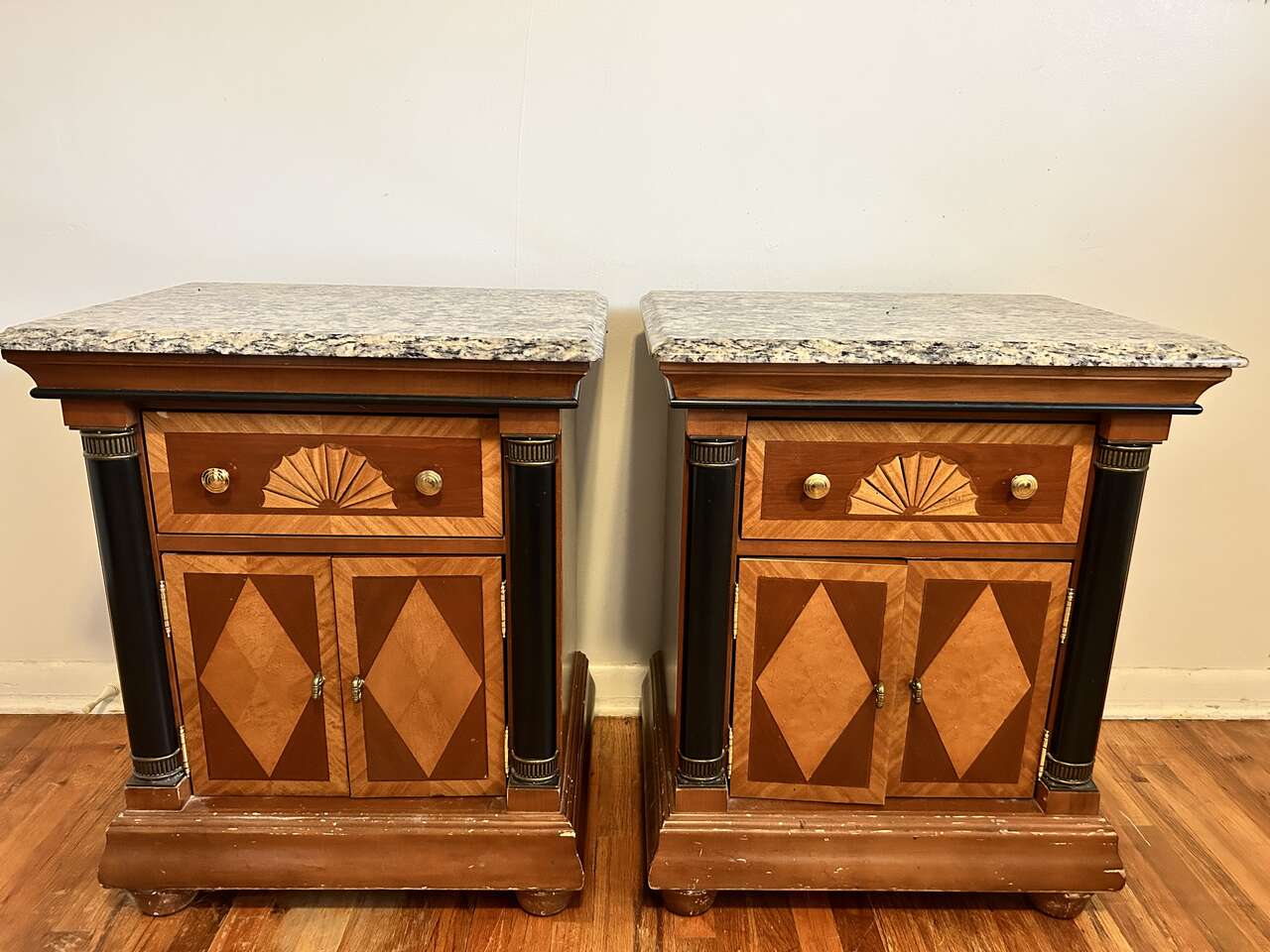 Granite top nightstands set of two Furniture