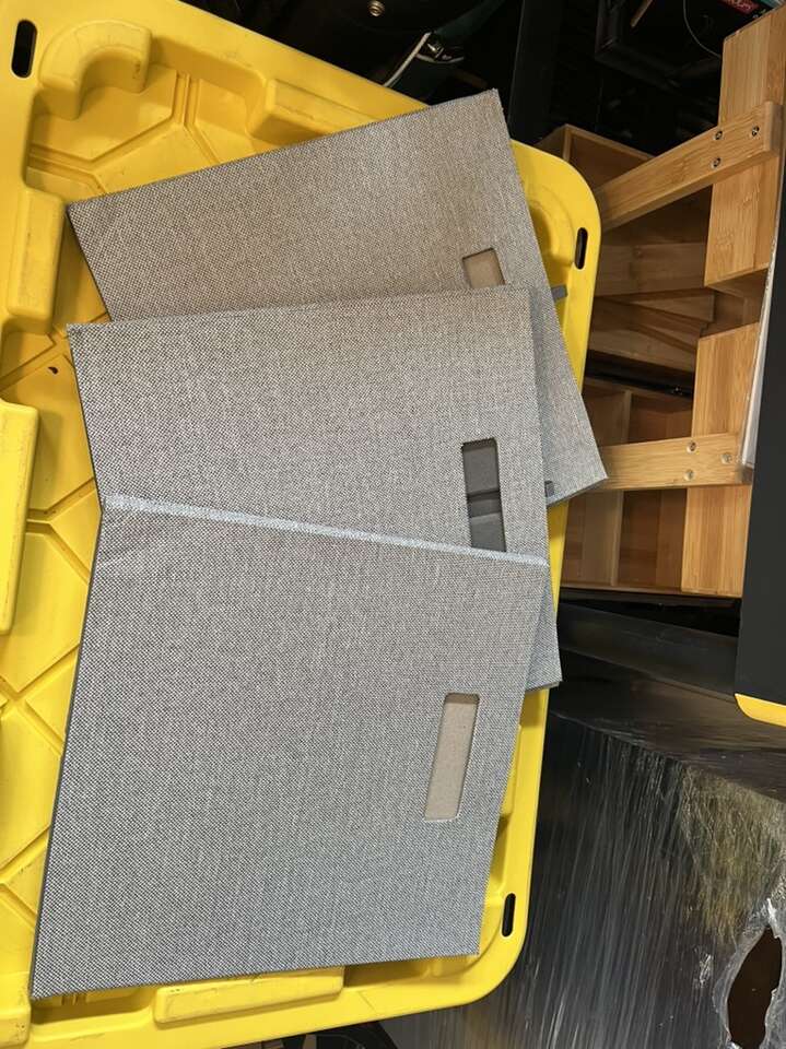 3 Grey Cloth Bins Large