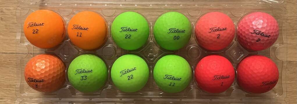 12 Colored Titleist Golf Balls