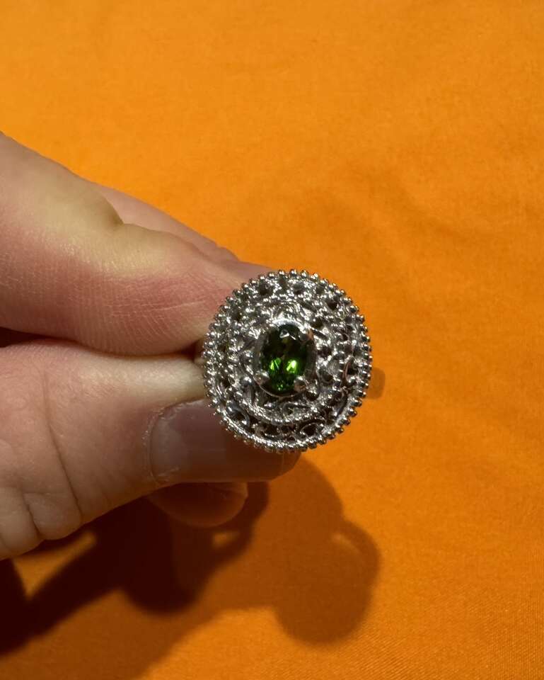 Peridot Gem Silver Ring