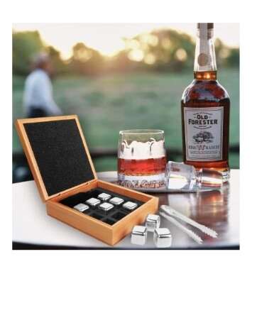Stainless Steel Whiskey Stones Set - Great Gift.