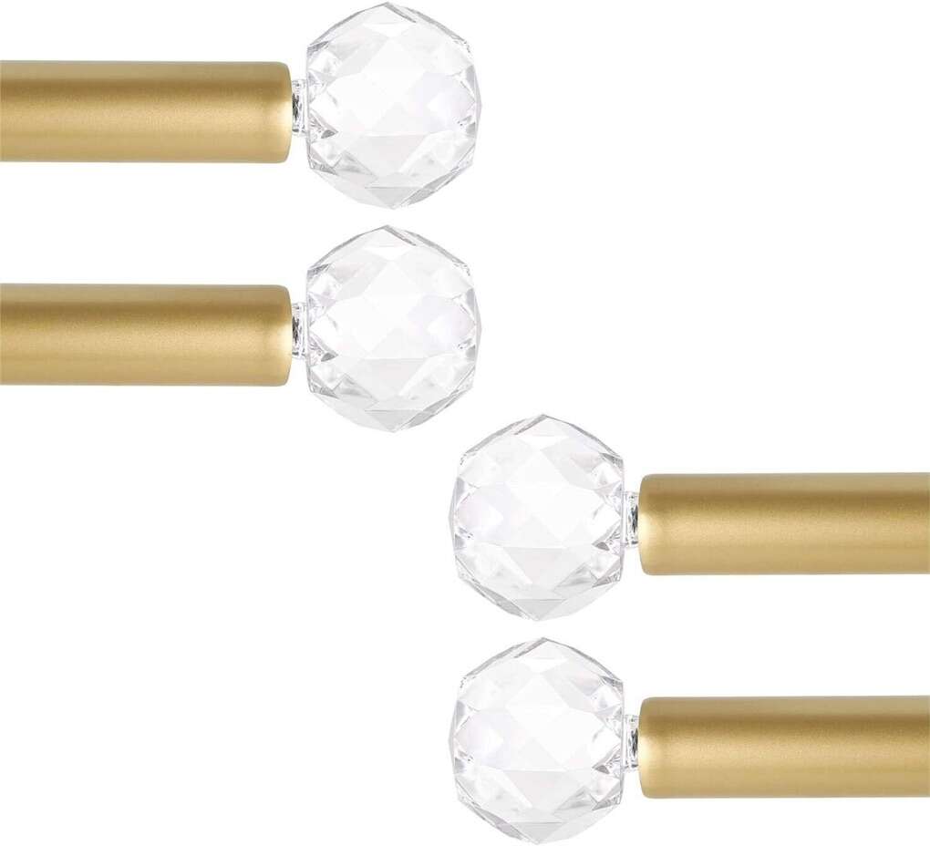 KNOBWELL Gold Curtain Rod 28-48 Inch 4 Pack