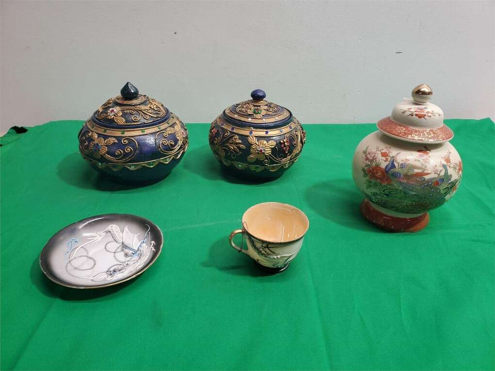 Japanese Ginger Jars, Tray & Decor