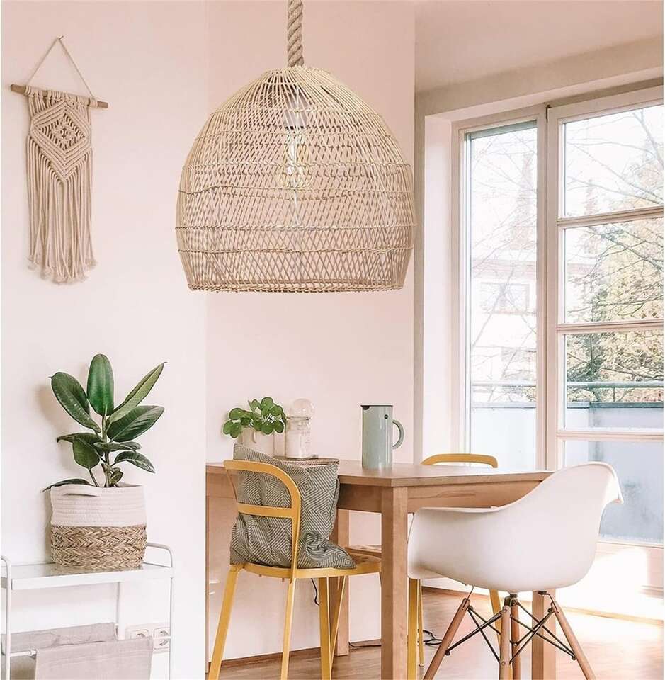 Hand Woven Rattan Pendant Light 15.74 x 15.74