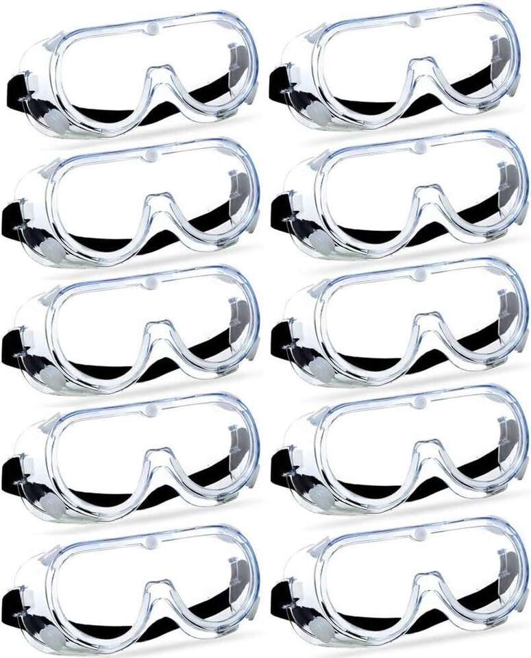 Anti-Fog Protective Safety Goggles - 10 Pack