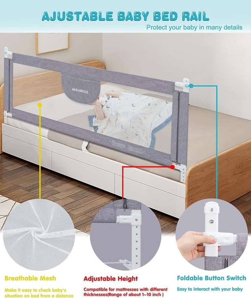 73 Inch Bed Rail for Toddlers & Babies