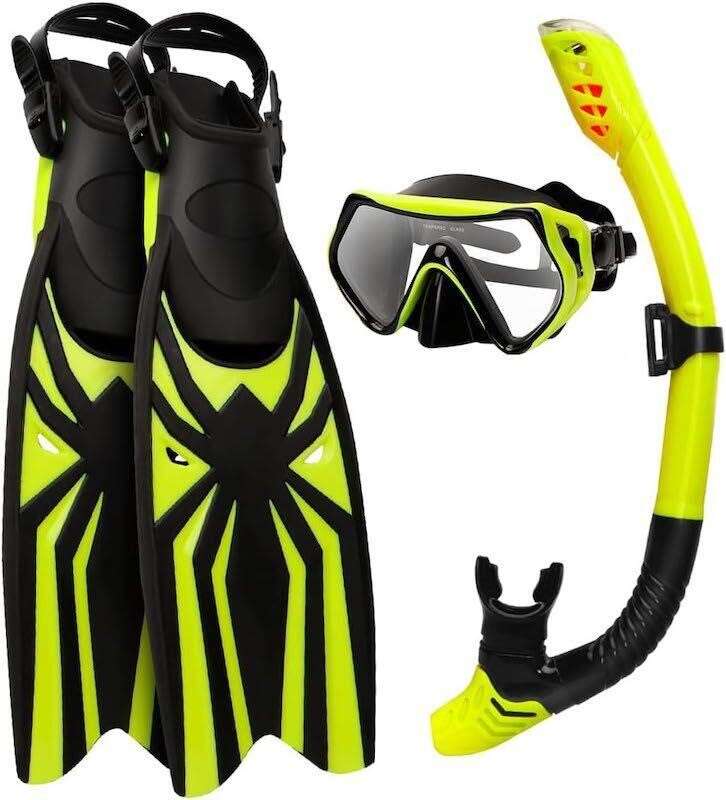 Kesida Snorkeling Set for Adults, Yellow - S/M