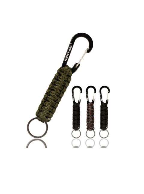 REHTAEL Paracord Keychain with Carabiner - 4 Pack