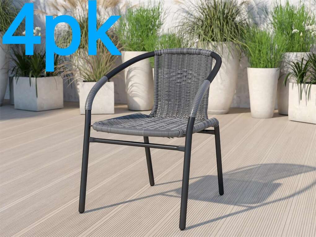 4pk Lila Dining Arm Chair (Metal) Flash Furniture