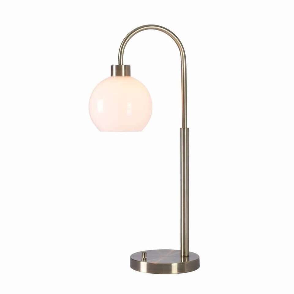 Highstone 27in Brass Lamp w/ Opal Globe Shade
