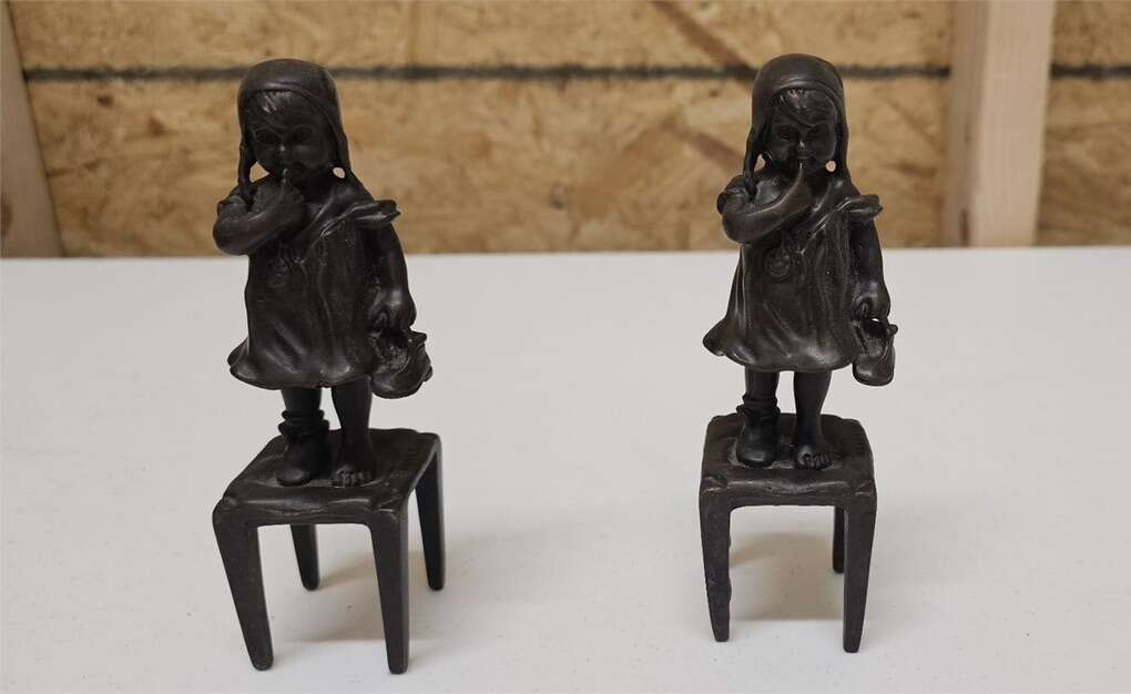 2 pair rare BRONZE SCULPTURE Juan Clara 5.5in Tall