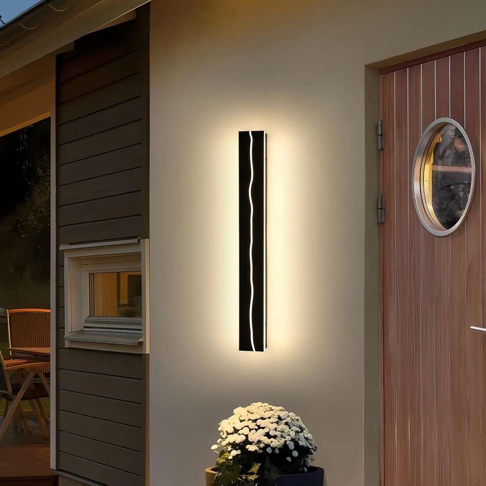 31.4in Black Wall Light, IP65 Waterproof