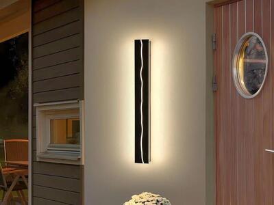 31.4in Black Wall Light, IP65 Waterproof