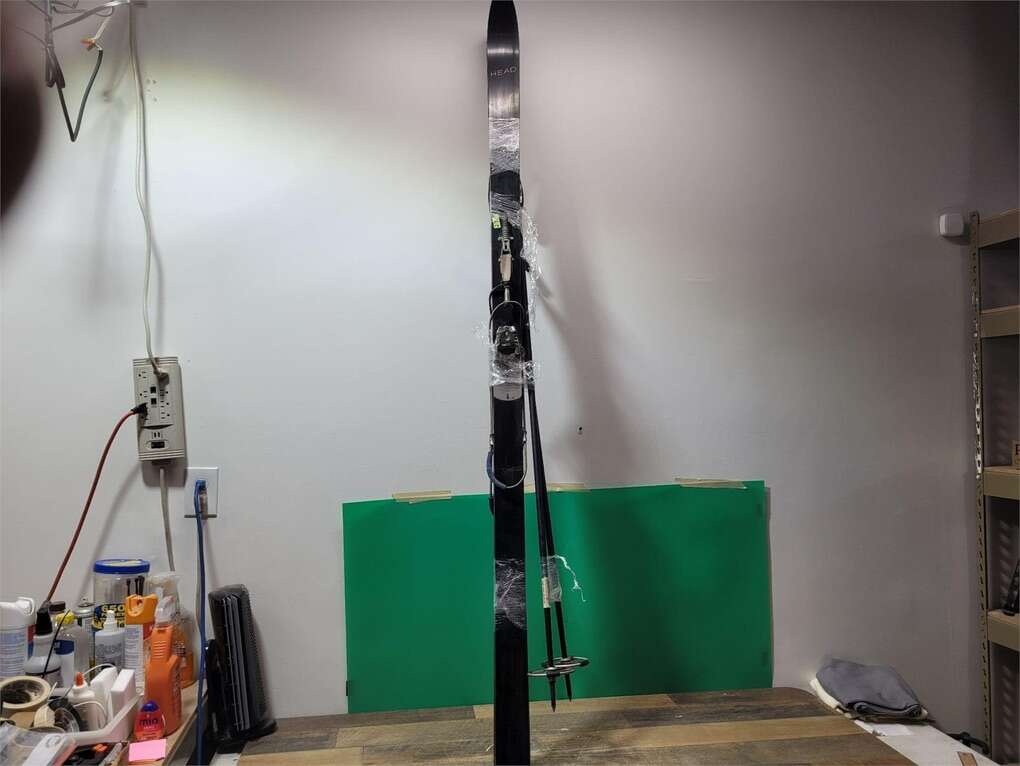 Vintage Long Skis w/ Poles