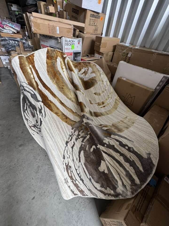 5ft Round Rug MDA Rugs London Cream Gold