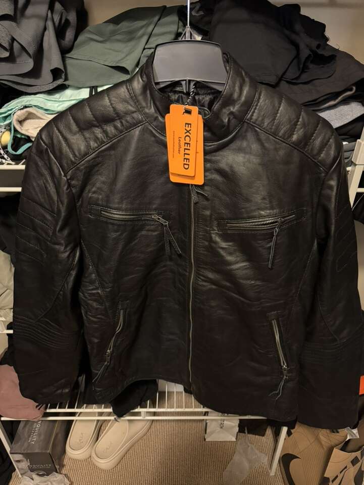Excelled Lambskin Men’s Leather Moto Jacket