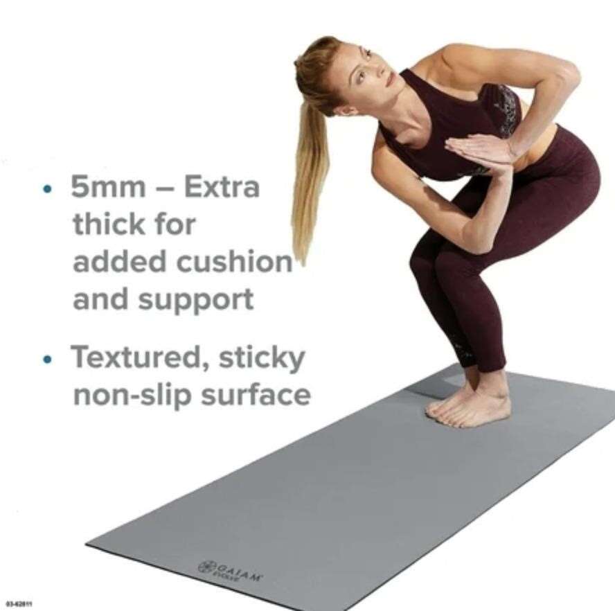 Gaiam 5mm Reversible Yoga Mat in Granite