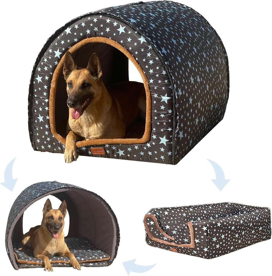 2XL Convertible Dog House & Bed w/ Washable Cover