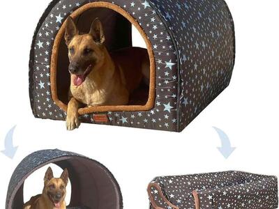 2XL Convertible Dog House & Bed w/ Washable Cover