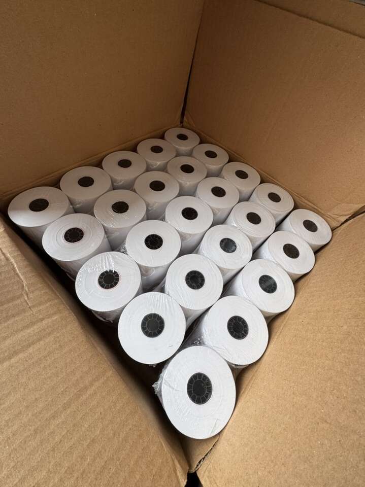 Case of 100 Receipt Paper Rolls - 3 1/8 in x 230ft