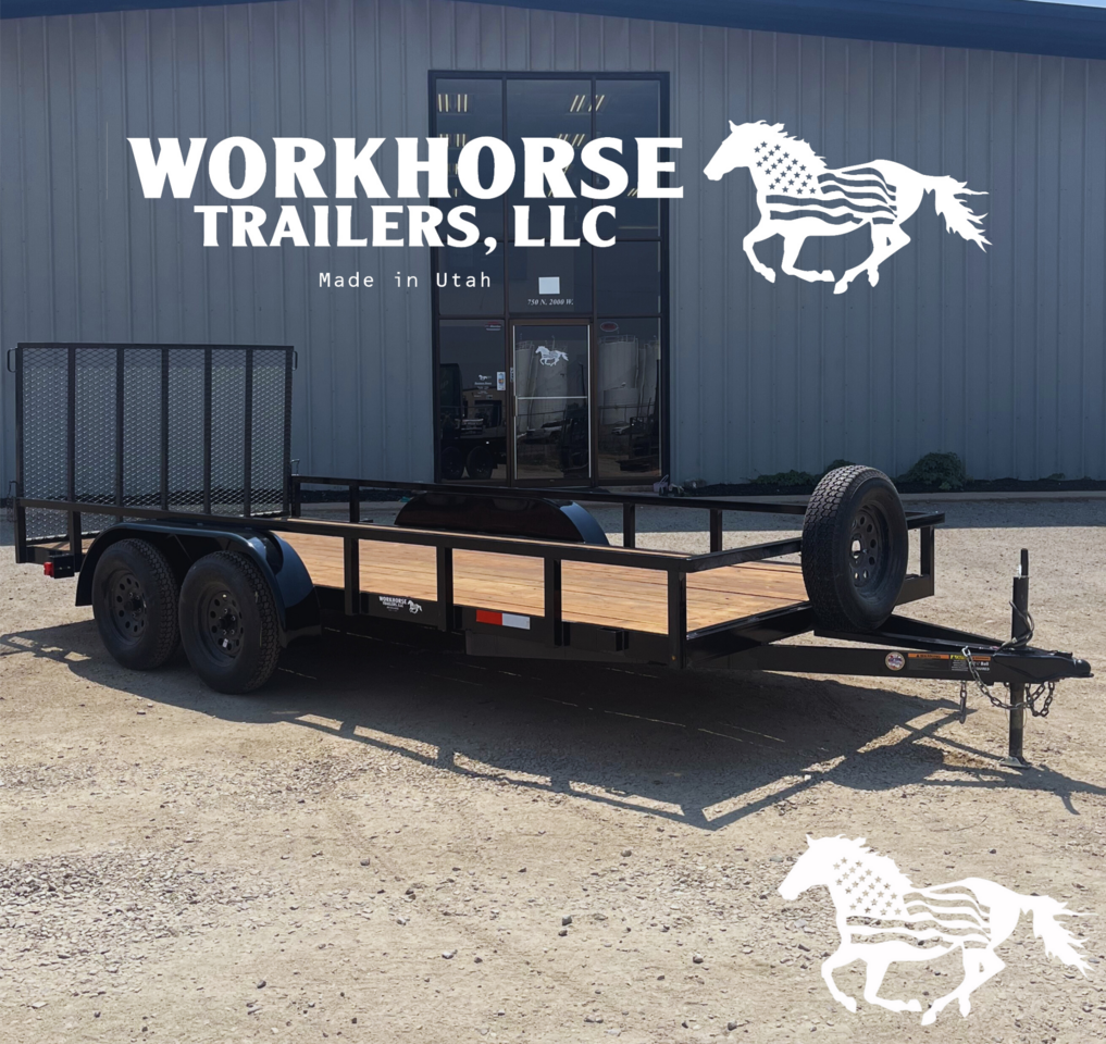 7x16 Workhorse Tandem Utility Trailer Base*SPARE TIRE INCLUDED*