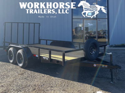 7x14 Workhorse Tandem Utility Trailer Base Model *SPARE TIRE INCLUDED*
