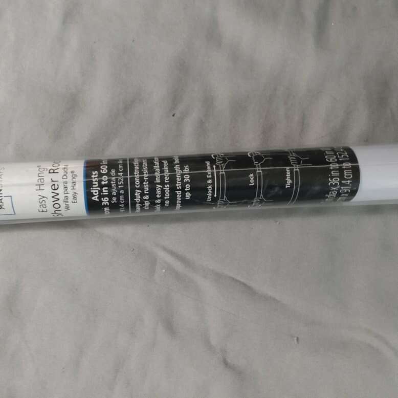 New easy hang shower rod adjust 36 in to 60 in wid