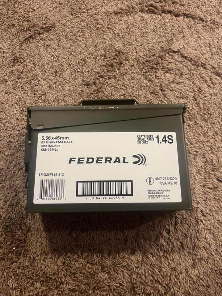 Federal XM193ML1 55gr FMJ 400 Rds