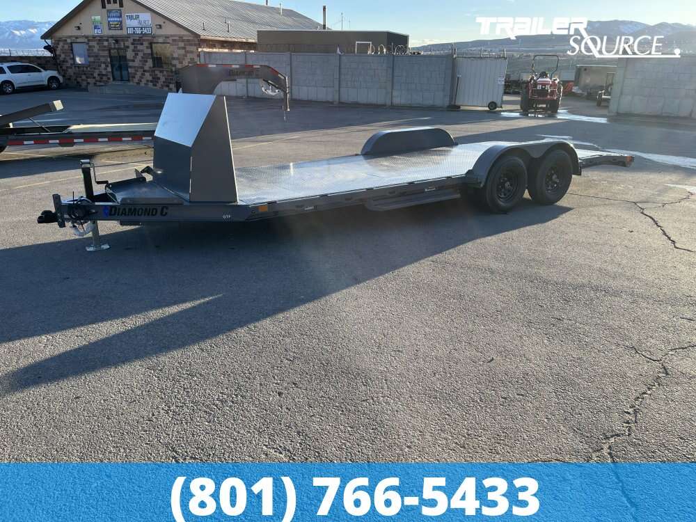 2024 Diamond C GTF 7x20 10K Car Hauler Trailer Dovetail, Full Steel Floor, Rock Shield, Slide Out Ramps, Spare Mount, Tongue