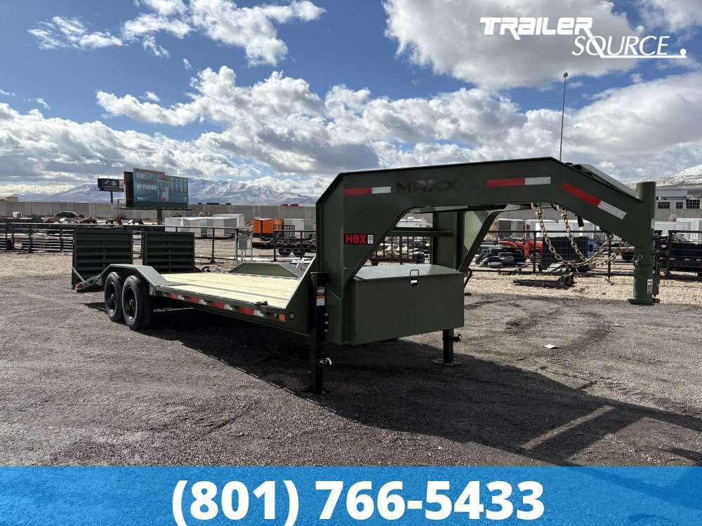 8.5x24 Maxx-D H9X Gooseneck Equipment Trailer - 22K GVWR - 12" Cross Member Upgrade, Max Ramps