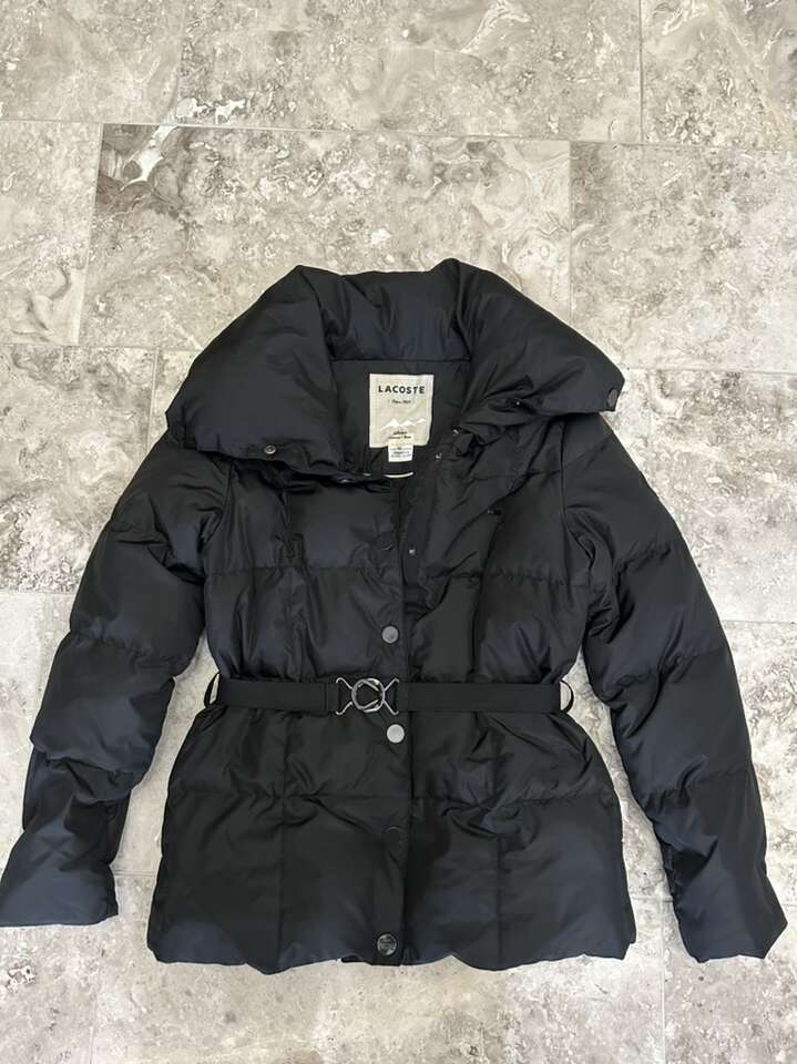 Lacoste Women’s Down Coat Black New Size 42 M/L