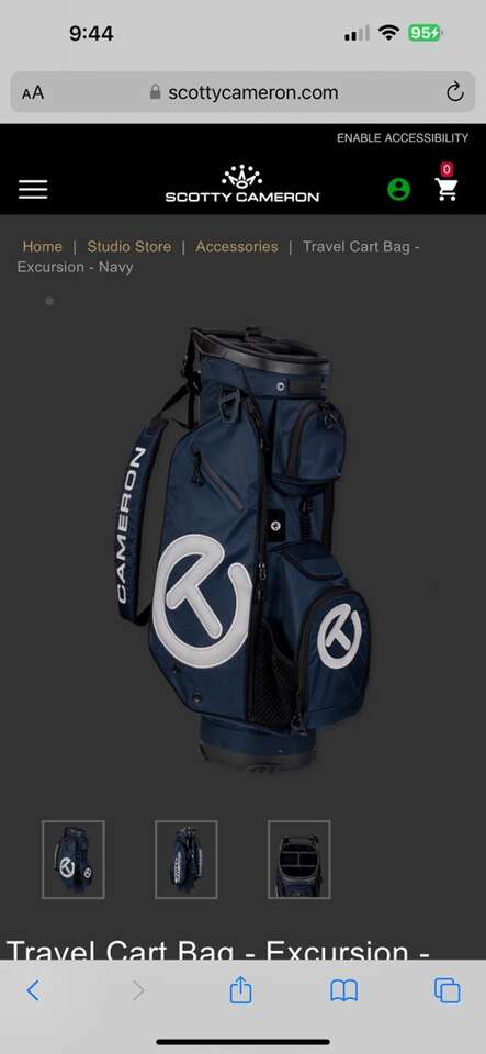 Scotty Cameron Travel Cart Golf Bag Excursion Navy