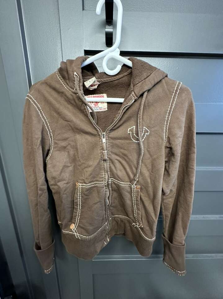 Boys True Religion brown jacket, size L