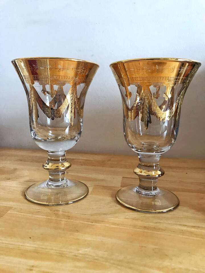 Luxury Crystal Goblets, Pair