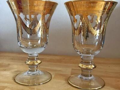 Luxury Crystal Goblets, Pair