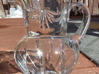 Glass Pitcher, Heavy Cut
