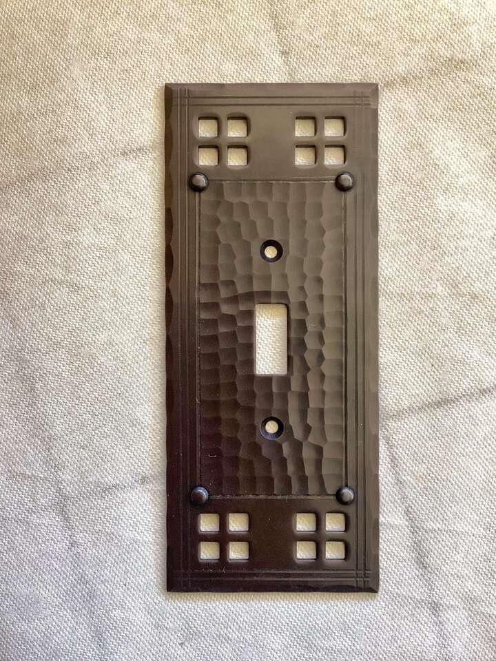 Solid Hammered Copper Bungalow Switch Plates