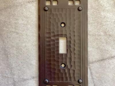 Solid Hammered Copper Bungalow Switch Plates