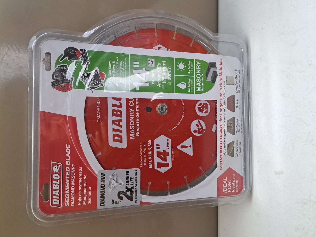 Diablo DMADS1400 Segmented blade for mansory 14"