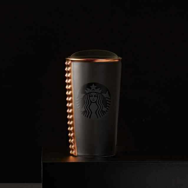 New Starbucks Ceramic Tumbler Limited Rose Gold Production Cup Mug ULTRA RARE